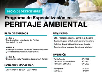 Ambiental – Programa de Especialización en Peritaje Ambiental en convenio con la Universidad Norbert Wiener