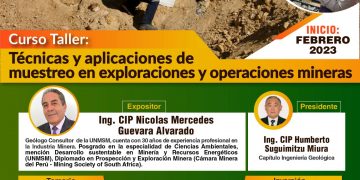 Curso taller «Técnicas y aplicaciones de muestreo en exploraciones y operaciones mineras» – 8 y 10 de febrero