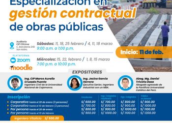 Curso «Especialización en gestión contractual de obras públicas» – Comienza el 11 de febrero