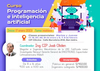 No dejes pasar las últimas vacantes del curso «Programación e inteligencia artificial», que comienza el martes 17 de enero