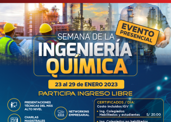 Recuerda que la Semana de la Ingeniería Química se realizará del 23 al 29 de enero