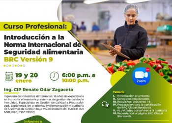Curso Profesional Introducción a la Norma Internacional de Seguridad alimentaria BRC Versión 9