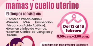 Campaña Gratuita “Despistaje de cáncer de mamas y cuello uterino” – Del 13 al 16 de febrero