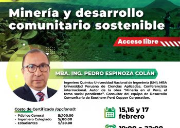 Curso virtual “Minería y desarrollo comunitario sostenible” – 15, 16 y 17 de febrero