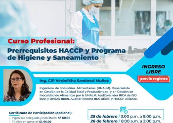 Curso profesional «Prerrequisitos HACCP y Programa de Higiene y Saneamiento»