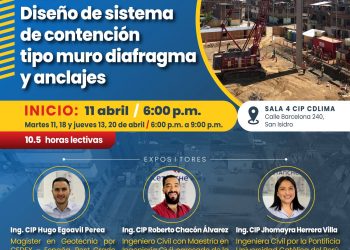 Curso presencial “Diseño de sistema de contención tipo muro diafragma y anclajes”