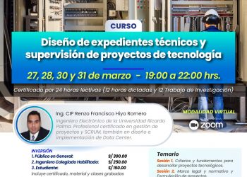 Curso «Diseño de expedientes técnicos y supervisión de proyectos de tecnología» – Del 27 al 31 de marzo