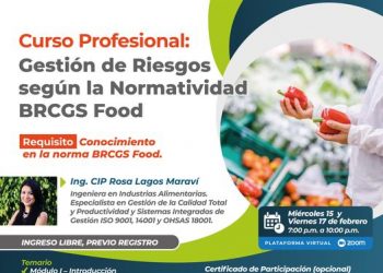 Curso profesional «Gestión de Riesgos según la Normatividad BRCGS Food» – 15 y 17 de febrero