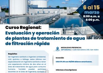Curso regional «Evaluación y operación de plantas de tratamiento de agua y filtración rápida»