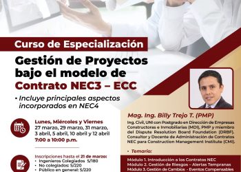 Curso de especialización «Gestión de proyectos bajo el modelo de contrato NEC3 – ECC»