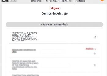 El Centro de Arbitraje y Resolución de Disputas del CIP-CDLima figura entre los cinco mejores del Perú