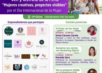 Mañana sábado 11 continúa la expo feria «Mujer creativa, proyectos visibles»