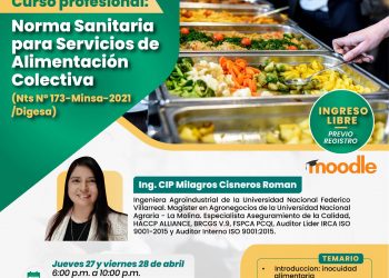 Curso profesional “Norma sanitaria para servicios de alimentación colectiva – (Nts Nº 173-Minsa-2021 /Digesa)”