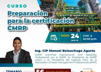 Curso «Preparación para la certificación CMRP» – Fecha: Inicia el miércoles 24 de mayo