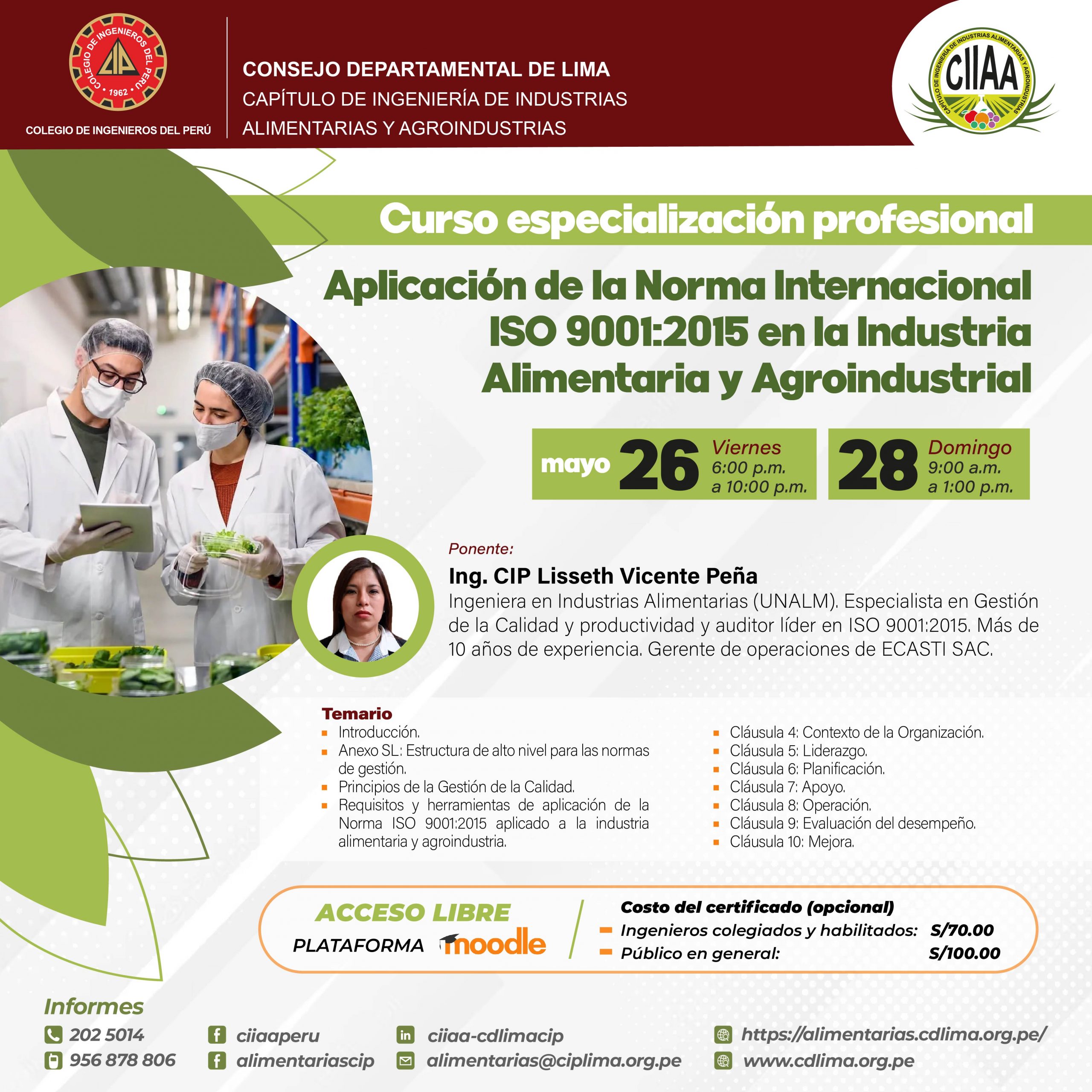 Curso de especialización profesional “Aplicación de la Norma ...