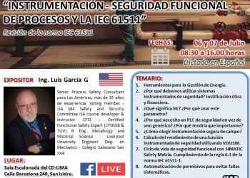 Curso técnico internacional “Instrumentación – Seguridad funcional de procesos y la IEC 61511”