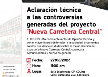 Conferencia de prensa «Aclaración técnica a las controversias generadas del proyecto ‘Nueva Carretera Central'»