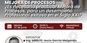 Webinar «Mejora de procesos: ¿Es necesario practicar Mejora de Procesos, para un desempeño profesional exitoso en el Siglo XXI?»