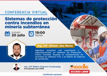 Conferencia virtual “Sistemas de protección contra incendios en minería subterránea” / Jueves 20 de julio – 7:00 p.m.
