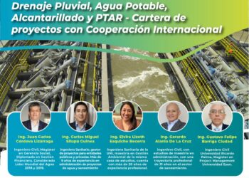Webinar «Drenaje pluvial, agua potable, alcantarillado y PTAR: Cartera de proyectos con cooperación internacional» / Miércoles 19 de julio – 7:00 p.m.