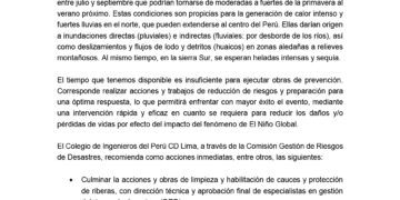 COMUNICADO N° 002-2023 – Presencia actual de condiciones El Niño en el Pacífico (NOAA) y declarado la ocurrencia de El Niño a escala global (WMO)