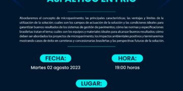 Conferencia técnica «Microrrevestimiento asfáltico en frío» / Miércoles 2 de agosto – 7:00 p.m.