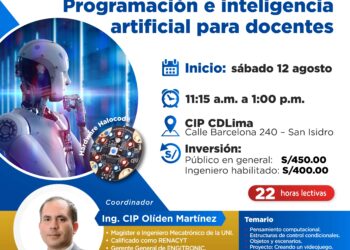 Curso presencial «Programación e inteligencia artificial para docentes» / Inicio: Sábado 12 de agosto