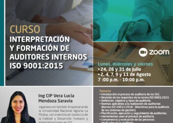 Curso “Interpretación y formación de auditores internos ISO 9001:2015” / Inicio: Lunes 24 de julio