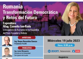 Conferencia magistral «Rumania: Transformación democrática y retos del futuro» / Miércoles 19 de julio – 6:00 p.m.