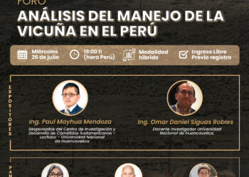 Foro «Análisis del manejo de la vicuña en el Perú» / Miércoles 26 de julio – 7:00 p.m.