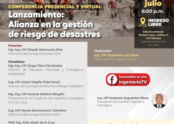 Conferencia presencial «Lanzamiento: Alianza en la gestión de riesgo de desastres» / Miércoles 12 de julio – 6:00 p.m.