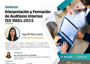 Webinar «Interpretación y Formación de Auditores Internos ISO 9001:2015” / Miércoles 12 julio – 7:00 p.m.