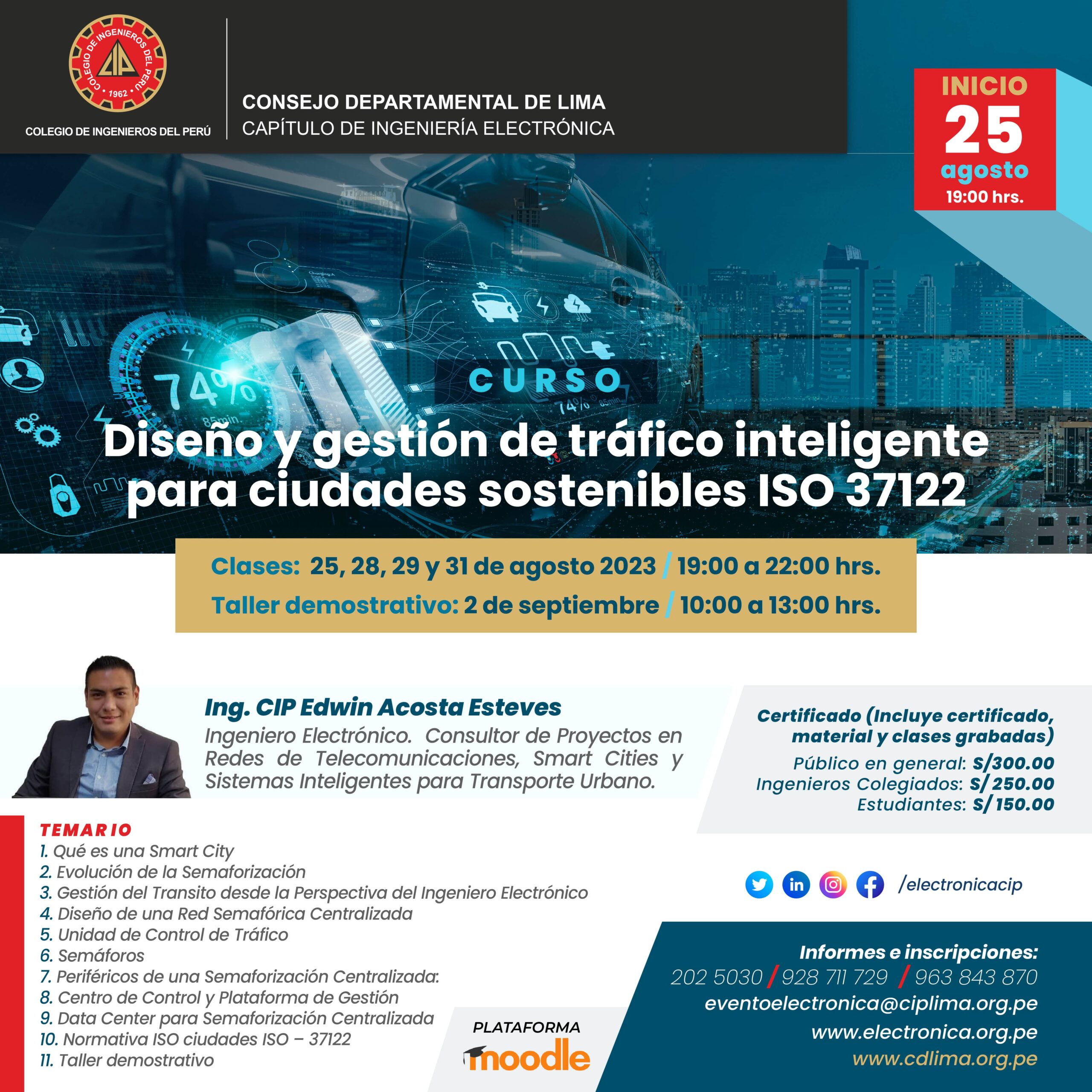 Curso «Diseño y gestión de tráfico inteligente para ciudades sostenibles ISO 37122» / Inicio: 25 de agosto