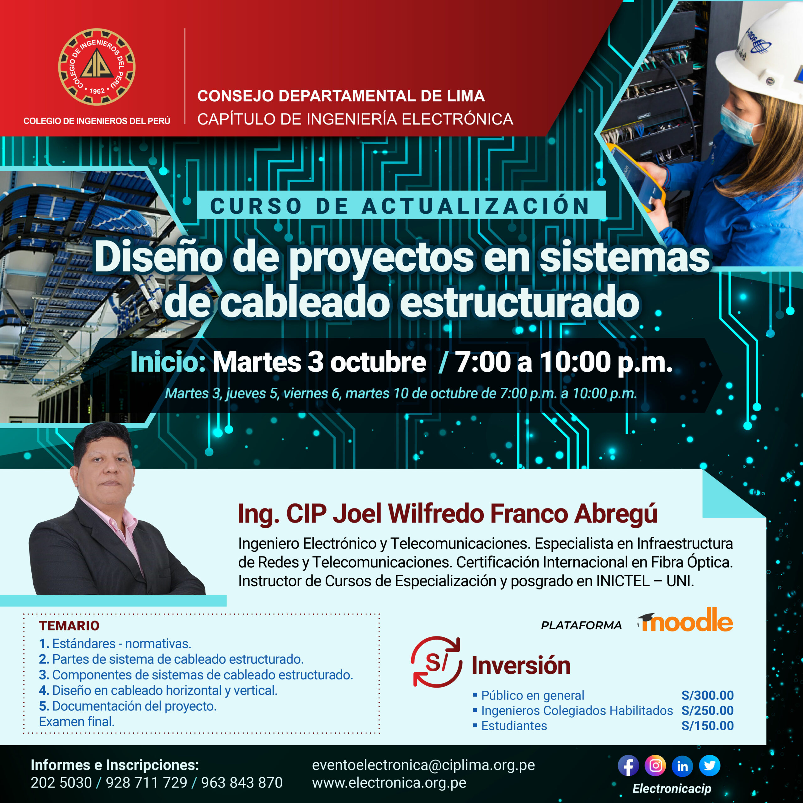 Curso de actualización “Diseño de proyectos en sistemas de cableado estructurado” / Inicio: Martes 3 de octubre