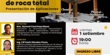 Conferencia «Geometalurgia de roca total. Presentación de aplicaciones» / Viernes 1 de setiembre – 07:00 p.m.