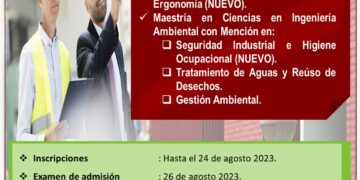 Convocatoria al proceso de admisión de estudios de posgrado Maestrías 2023-II de la Facultad de Ingeniería Ambiental de la UNI / Cierre: 24 de agosto