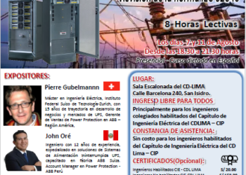 Curso profesional internacional «Dimensión y selección de soluciones para UPS y transformador de Aislamiento» / Días: Lunes 7 y viernes 11 de agosto