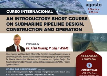 Curso internacional «Un breve curso introductorio sobre diseño, construcción y operación de tuberías submarinas» / Inicio: 24 de agosto