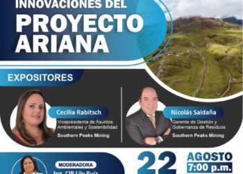 Martes de la Minería «Innovaciones el Proyecto Ariana» / Martes 22 de agosto – 7:00 p.m.