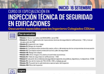 Curso de especialización «Inspección Técnica de Seguridad en Edificaciones – ITSE» / Inicio: 16 de setiembre