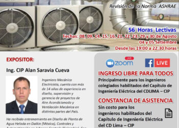 Curso Profesional “Uso de Software de Ingeniería para el diseño de Sistemas de Aire Acondicionado y ventilación” / Fecha de inicio: Martes 08 de agosto