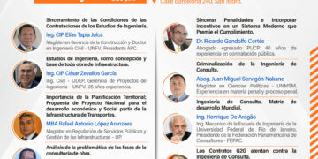 Congreso Nacional de Ingeniería de consulta / Sábado 19 de agosto – 8:30 a.m.