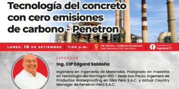 Conferencia presencial «Tecnología del concreto con cero emisiones de carbono – Penetron» / Lunes 18 de septiembre – 7:00 p.m.