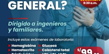 Chequeo médico general /  Viernes 29 setiembre – 8:00 a.m.
