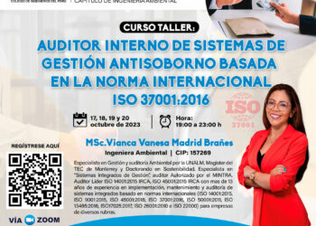 Curso taller “Auditor interno de Sistemas de Gestión Antisoborno basados en la Norma Internacional ISO 37001:2016″ / Del 17 al 20 de octubre