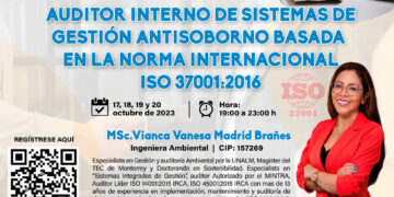 Curso taller “Auditor interno de Sistemas de Gestión Antisoborno basados en la Norma Internacional ISO 37001:2016″ / Del 17 al 20 de octubre