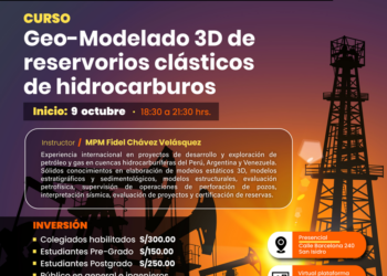 Curso «Geo-Modelado 3D de reservorios clásticos de hidrocarburos» / Inicio: 9 de octubre – 6:30 p.m.