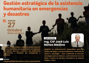 Webinar «Gestión estrategica de la asistencia humanitaria en emergencias y desastres» / Viernes 27 de octubre – 7:00 p.m.
