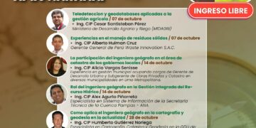 El sábado 14 de octubre continúa el ciclo de charlas técnicas presenciales «Campo de acción del ingeniero geógrafo en la actualidad», del Capítulo de Ingeniería Geográfica