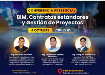 Conferencia presencial «BIM, contratos estándares y gestión de proyectos» / Miércoles 4 de octubre – 7:00 p.m.